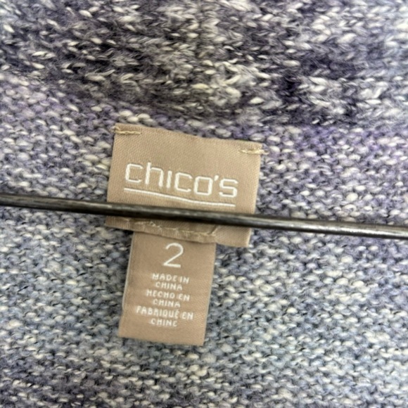 Chicos Sweater Vest Purple Striped Open Cardigan - Picture 2 of 4